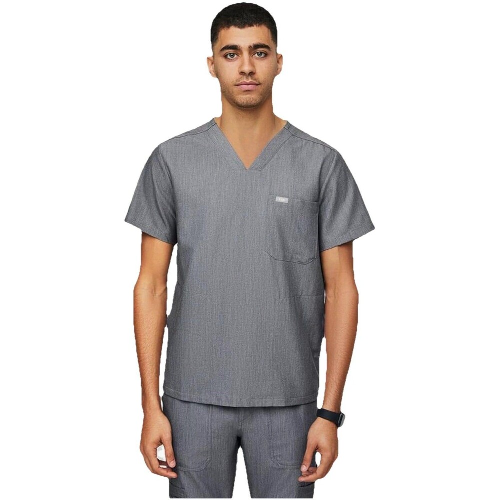 Figs Chisec Three Pocket V Neck Scrub Top Men's Gray TM3000 Size Large NEW